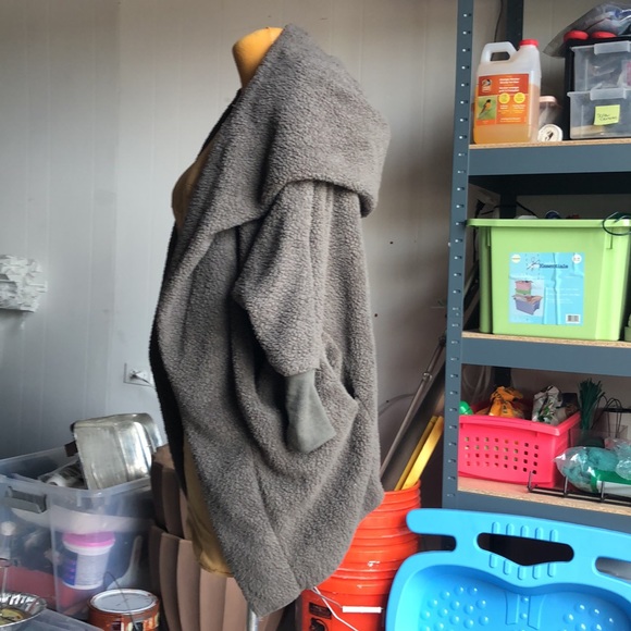 SweatyRocks grey teddy hooded cardigan/jacket L - Picture 3 of 6